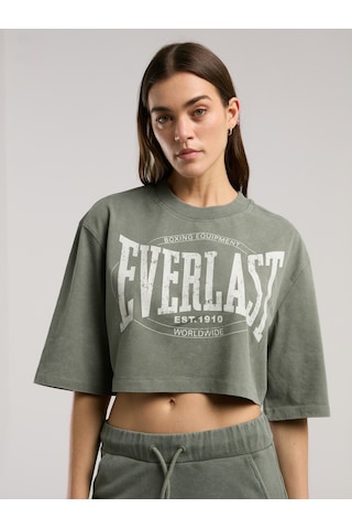 Everlast Authentic Boxing Wmn Haki Kadın Crop Tişört Haki