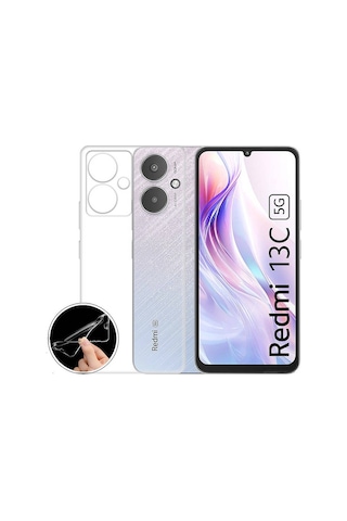 Prolysus Xiaomi Redmi 13c Kılıf Kamera Korumalı Şeffaf Yumuşak Silikon Kılıf