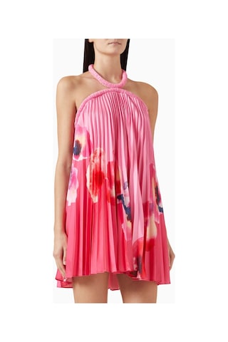 Acler Fixby Plise Mini Elbise - - %100 Polyester - Halter Yaka - Gizli Arka Fermuar Çok Renkli