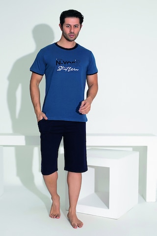 Remsa Erkek Şort Tshirt Pijama Takımı 25258 Lacivert Lacivert
