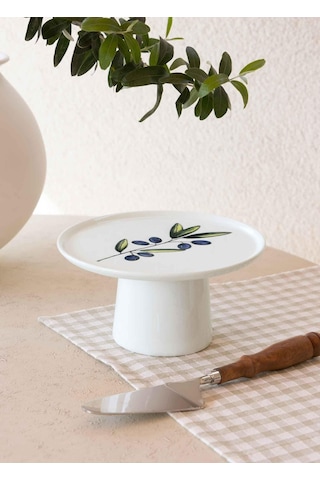 The Mia Olivos Ayaklı Servis Tabağı 10x19 Cm Çok Renkli