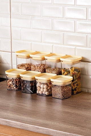 Emsan Arya 8'li Saklama Kabı Kare Sarı