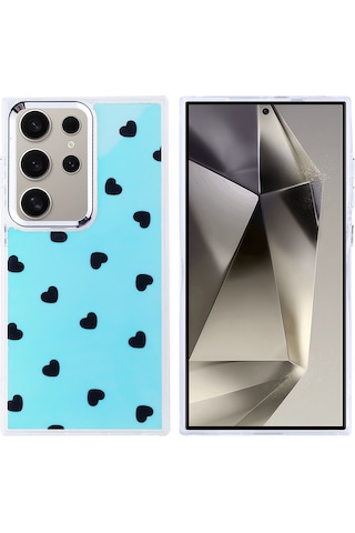 Toyigoo Galaxy Uyumlu S24 Ultra Kılıf Airbag Tasarımlı Tygo Hadra Kapak - Kalp Kalp