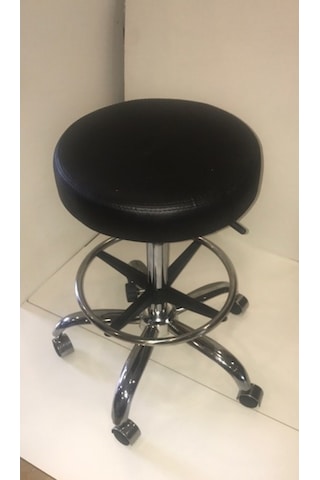 xDekofis Bar TaburexYüksek Oturak Amortisörlü Tekerlekli Krom