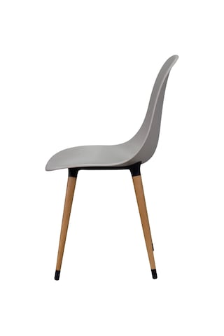 Vilinze Eames Naturel Ahşap Ayak Plastik Gri Sandalye Eames-beyaz Gri - Naturel