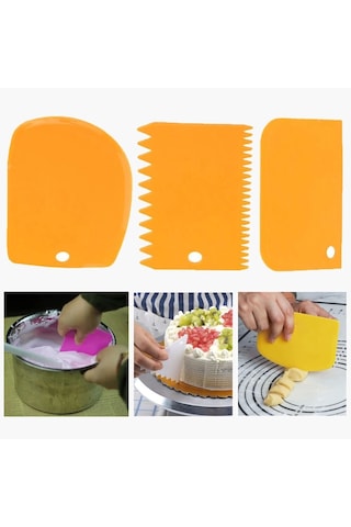 Hamur Şekillendirici Kesici Kazıyıcı Pasta Kek Dekorasyon Seti Çok Renkli