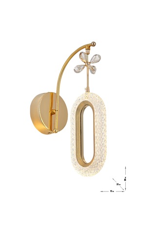 Sessi Power Ledli Modern Lüks Duvar Aplik, 3 Renk: Sarı-beyaz-gün Işığı - Gold Gold