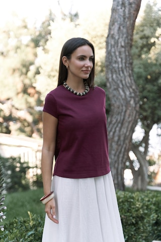 Bohemai Suva Kısa Kol Bordo T-shirt Bordo