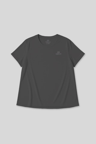 Tommylife Koyu Gri Baskılı O Yaka Rahat Form Battal Büyük Beden Kadın T-shirt - 97308 Koyu Gri