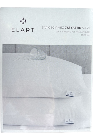 Elart Yastık Alezi Fermuarlı 2 Adet Beyaz 50x70 Cm Beyaz