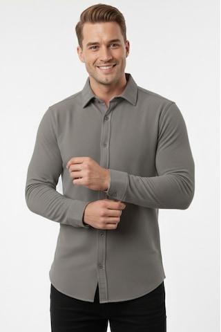 Deepsea Toprak Slim Fit Örme Kumaş Likralı Erkek Gömlek Nefes Alan Esnek Ve Modern Tasarım 2602604 Kahverengi