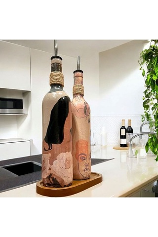 Soyut Kadın Ve Bohem Desenli Özel Tasarım Yağdanlık-sirkelik Sosl