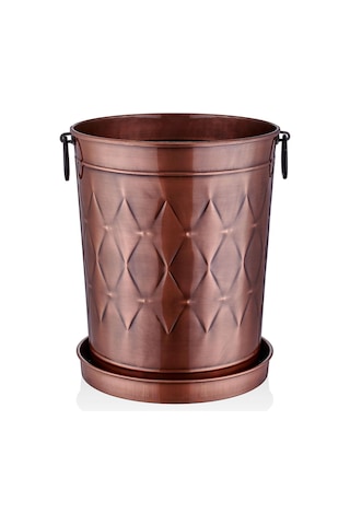 The Mia Prizma Saksı Bakır Kaplama 37x31x46 Cm