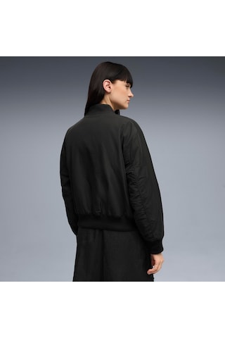 Puma T7 Satin Bomber Jacket Kadın Yetişkin Ceket Siyah