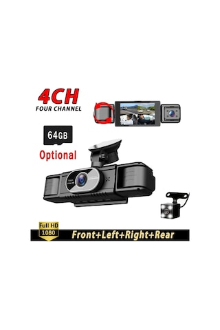 Xuweiwei 360 4 Kanallı Araç Kamerası - 1080p Ön Ve 720p Sol Sağ Arka Görüş Gece Görüşlü 4 Lenses Without Memory Card Dahil Değildir