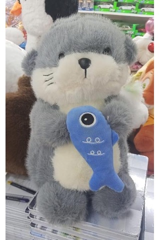 Peluş Uyku Arkadaşı Balık Tutan Susamuru Su Samuru Peluş 35 Cm Pelüş
