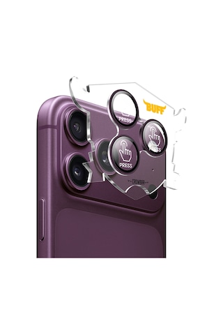 Buff Apple iPhone Uyumlu 18 Pro / 18 Pro Max Titan Metal Kamera Lens Koruyucu Dark Cherry Kiraz