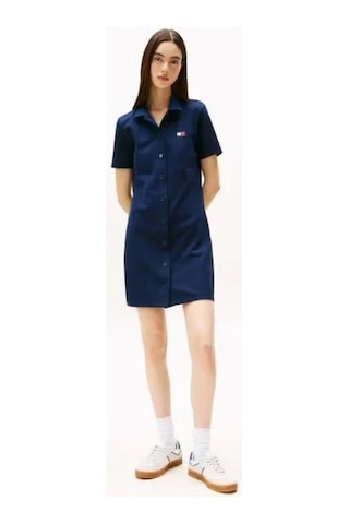 Tommy Jeans Tommy Hilfiger Kadın Lacivert Pique Polo Elbise Çok Renkli