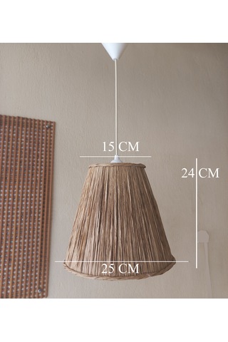 N-66 Kahverengi Rafya El Yapımı Avize Kahverengi Kahverengi