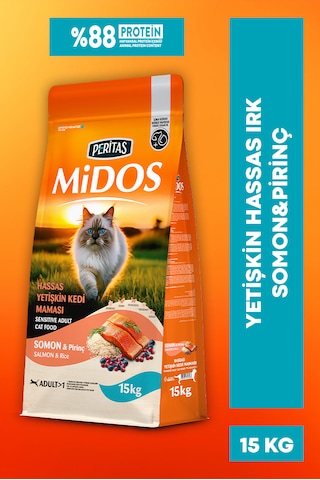 Somon Ve Pirinçli Yetişkin Kedi Maması Sensitive 15kg