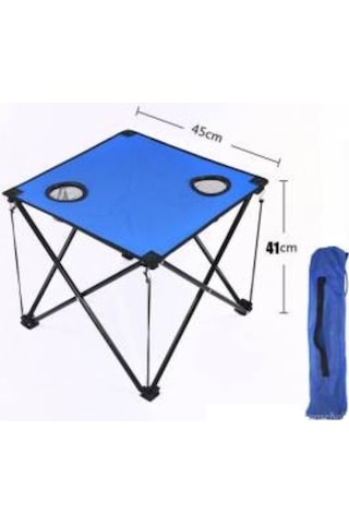Katlanır Kamp Masası 47 CM Kare Taşıma Çantalı Yeşil Renkli Yeşil