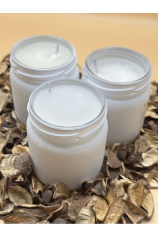 Bodrum Mandalina Kokulu Soya Mum 210 Cc 3 Adet - Renkli Kavanozda Mum 3 Adet Siyah,kırmızı,beyaz Beyaz