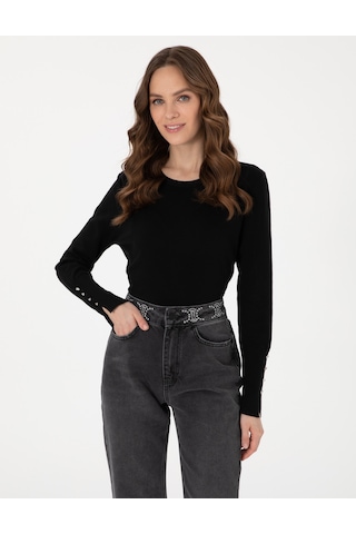 Pierre Cardin Kadın Siyah Kazak /triko 50310735-vr046 Siyah