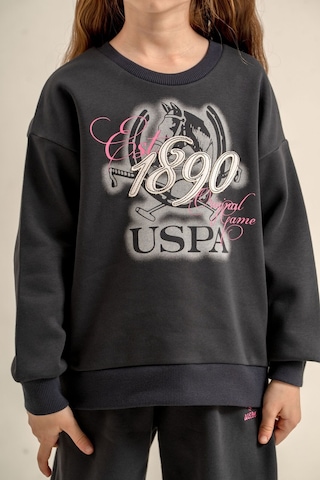 U.S. Polo Assn. Kız Çocuk Nakışlı Antrasit Uzun Kol Eşofman Takımı Us2713-c-v2 Us2713-c-v2