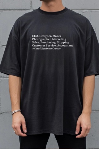 Freedom Store Unisex Oversize 24/1 Penye Dtf Baskılı Tişört - Dtf285 Siyah