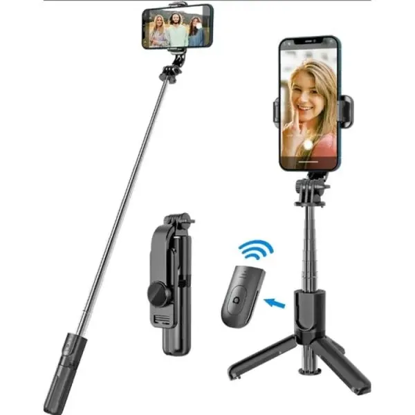 Neepho P170s Tripod Led Işıklı Selfie Çubuğu, Uzatılabilir, Bluetooth Çok Fonksiyonlu Uzaktan Kumandalı Deklanşör
