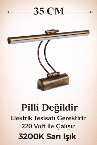 Merwish 35 Cm Flüt Led Aplik 3200k Sarı Işık Kablolu Duvar Apliği 220v Elektrik Bağlantılı Modern Tasarım Eskitme