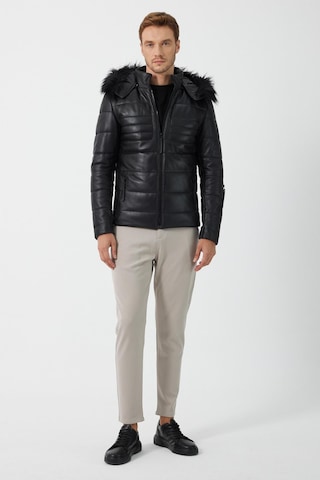 Butto Siyah Erkek Deri Ceket Siyah