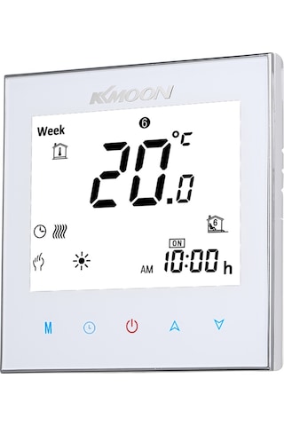 Kkmoon Dijital Yerden Isıtma Termostatı Elektrikli Beyaz