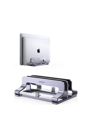 Ugreen Alüminyum Çift Yuvalı Notebook Apple Uyumlu MacBook Dikey Masaüstü Standı, 60643