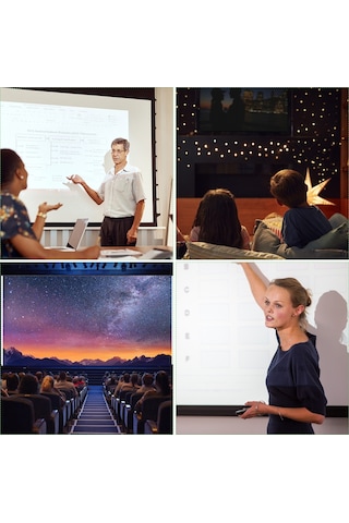 Tenfowee Taşınabilir Metalik Yansıtıcı Perde, Katlanabilir Projeksiyon Ekranı, Deliksiz Montaj, 120 İnç 16:9