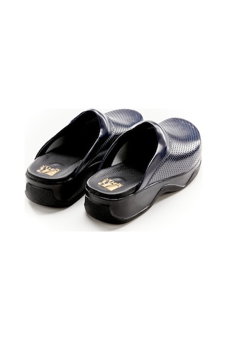 Lacivert Hakiki Deri Sabo Terlik Lacivert