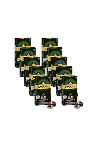 Jacobs Espresso 10 Intenso Nespresso Uyumlu Kapsül Kahve 10 x 10'lu