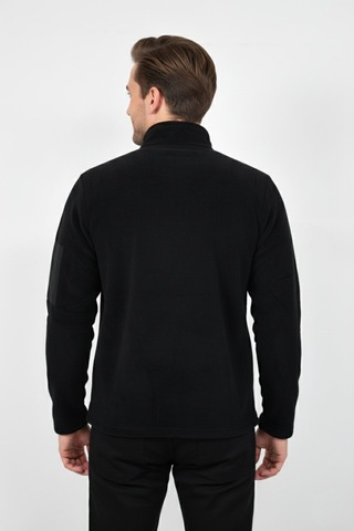 Erkek Büyük Beden Fermuarlı Cepli Polar Ceket 6545 Bgl-st04918 Siyah