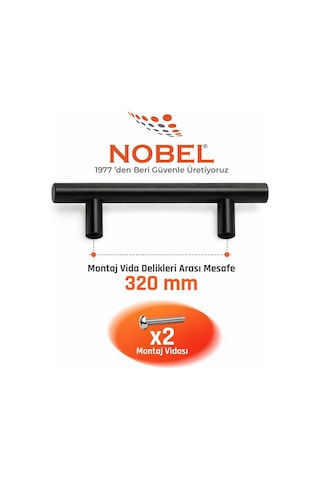320 Mm Metal Mobilya Kulpu Mutfak Dolap Çekmece Kulpu, Dekoratif Kulp Seti 10 Adet Mat Siyah