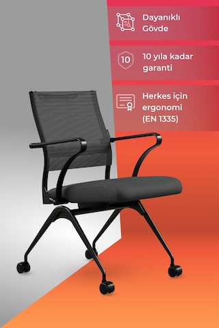 Ergolife Sit Air 24/7 M4-280k - Fileli, Siyah, Tekerlekli,toplantı Odası, Bekleme Sandalyesi - 6a0.60.1.682 Ergolife Sit Air 24/7 M4-280k - Fileli, Siyah, Tekerlekli,toplantı Odası, Bekleme Sandalyesi - 6a0.60.1.682