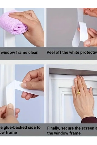 Tak Çıkar Sineklik Cırt Bantlı 150x100 Pratik Pencere Sineklik