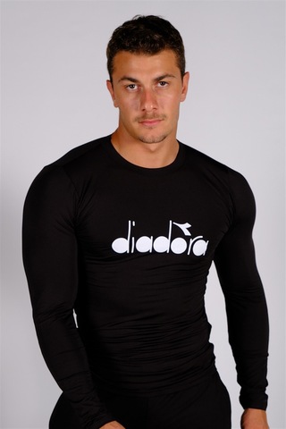 Diadora Soloben - Erkek Siyah Uzun Kollu Spor T-Shirt - Tsrt-Zn1