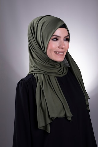 Haki Düz Klasik Şal Viskon Kumaş Likralı Penye 202101_09 Haki