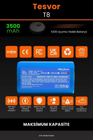 Tesvor T8 3500mah Robot Süpürge Bataryası