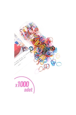 Okavango 1000 Adet Renkli Saç Örgü Lastiği Çok Renkli