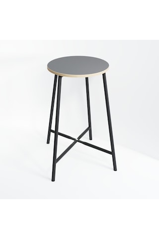 Oval 2 Kişilik Yemek Masası Bar Masası Mutfak Füme 1528