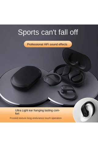 Spor Asılı Kulak - Kablosuz Bluetooth Kulaklık Gürültü Azaltma Enc Ultra - Uzun Pil Ömrü Suya Dayanıklı Uzun Kulağa Zarar Vermez