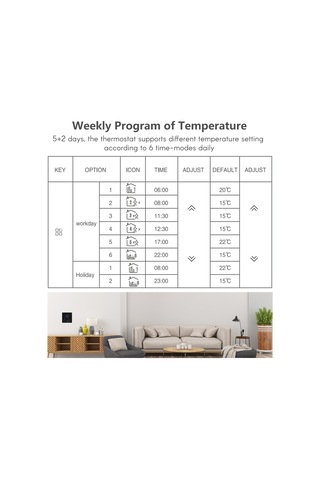 Hfambition Su Isıtması İçin Akıllı Wifi Termostat, Lcd Ekranlı, Telefon App İle Kontrol, Haftalık Programlama, 90-240v