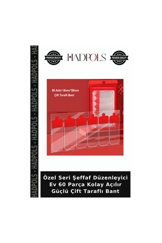 Özel Seri Şeffaf Düzenleyici Ev 60 Parça Kolay Açılır Güçlü Çift Taraflı Bant