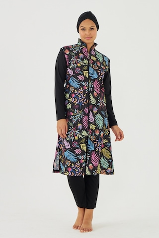 Tam Kapalı Tesettür Mayo Deniz Mayosu Td21-249 Siyah